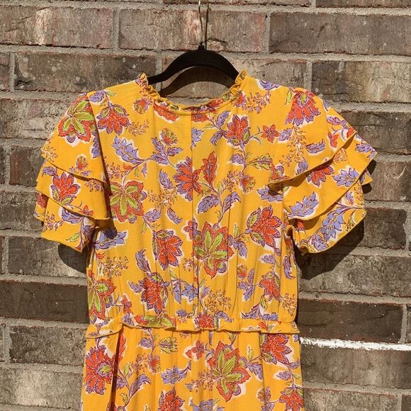 Take 50% OFF- Kate and Lily Floral Yellow Maxi Dress, Size-6 - Picture 9 of 10